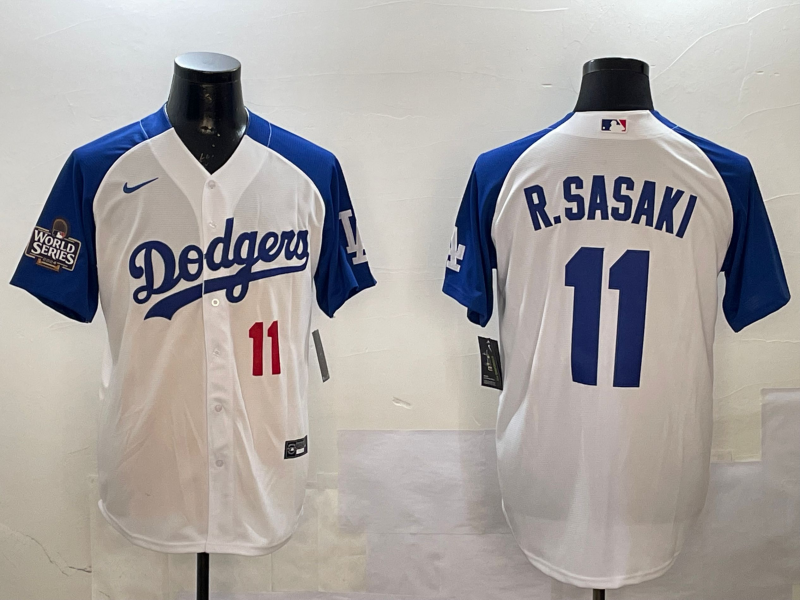 Men Los Angeles Dodgers #11 R Sasaki white 2025 MLB nike jersey style 5